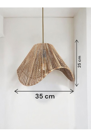 Hasır El Yapımı Bohem Asimetrik Şekilli Rustik Avize - Çok Renkli Çok Renkli