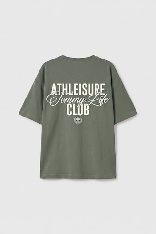 Haki Oversize Kısa Kollu Baskılı Kız Çocuk T-shirt - 75175
