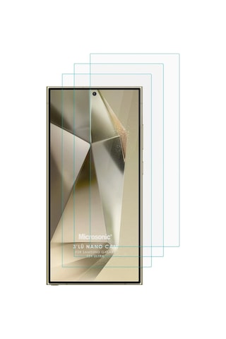 Microsonic Samsung Galaxy Uyumlu S25 Ultra Screen Protector Nano Glass Cam Ekran Koruyucu 3 Lü Paket