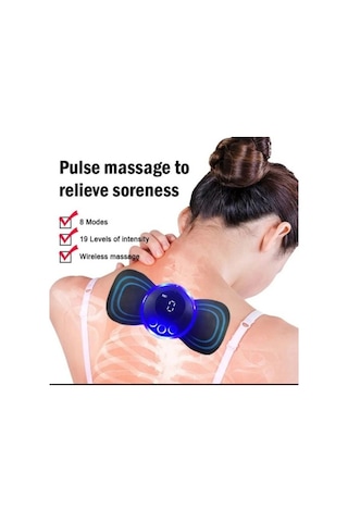 Taşınabilir Ems Mini Elektrikli Boyun Ve Vücut Kelebek Masajı Şarj Edilebilir, Servikal Elektrikli Boyun Sırt Masajı Kas Terapisi Basınç Ağrısı Taşınabilir Or59r7 Çok Renkli