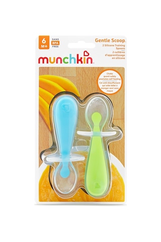 Munchkin Yumuşak Beslenme Alıştırma Kaşıkları 6+ Ay Mavi - Yeşil 2'li Mavi -Yeşil