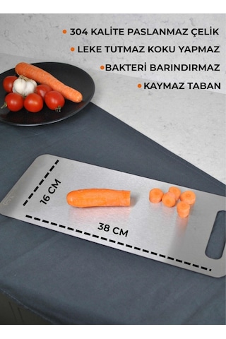 1 Adet Paslanmaz Çelik Kesim Panosu Kesme Tahtası 18/10 Kalite Turkuaz