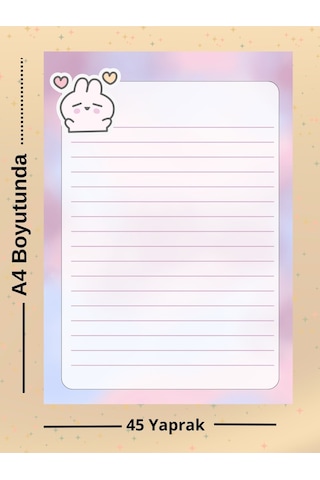 Minik Tavşanlı Setimiz A4 Çizgili-a5 Günlük Planlayıcılı Bloknot Notepad Okul Planner Çok Renkli