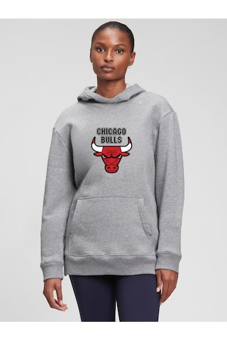 Unisex Kapşonlu Sweatshirt Gri-bohem Gri Mickey-20035