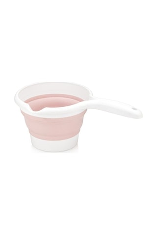 3'lü Set Katlanır Çamaşır Sepeti - Katlanabilir Akordiyon Su Kovası - Katlanır Koçero Pembe