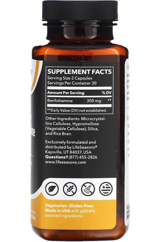 Lifeseasons Essentials Benfotiamine - Fat Soluble B1 - Supports H