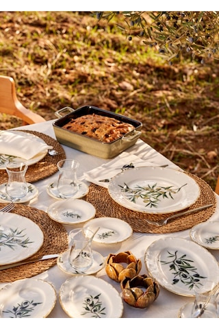 Bella Maison Olive Porselen 52 Parça 12 Kişilik Kahvaltı Takımı Yeşil Yeşil