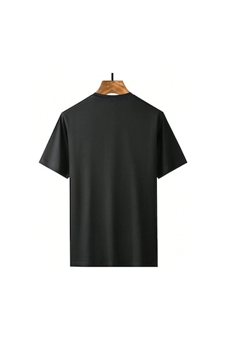 Rahat Kalıp Tree & Butterfly Baskılı Tshirt Siyah