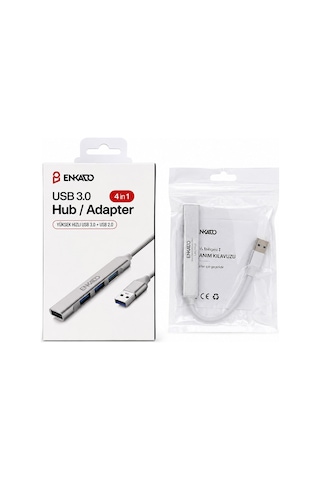 Enkado Ekd-uh60 Usb Çoğaltıcı Hub Adaptör 4ın1 Usb 3.0 Usb 2.0 Usb 3.0 Giriş 4 Anahtarlı Port