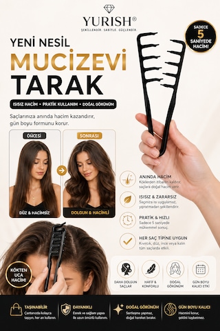 Mucizevi 2 Li Hacim Tarak Seti 3 Dişli Kore Hacim Tarağı Saç Kökü Kaldırma Şekillendirici Tarak 0