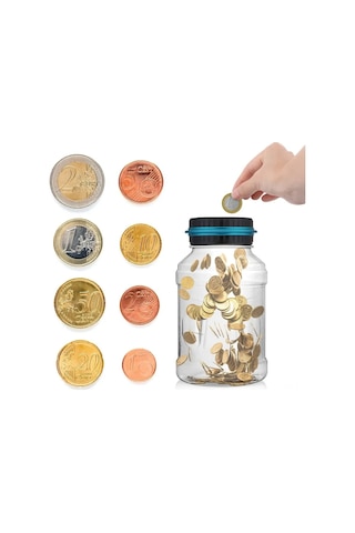 Mufunye Abs Materyal Dijital Para Sayıcı Kumbara, 1.8l Kapasite, Lcd Ekranlı Otomatik Miktar Gösterici, Çocuklar İçin Hediye Euro