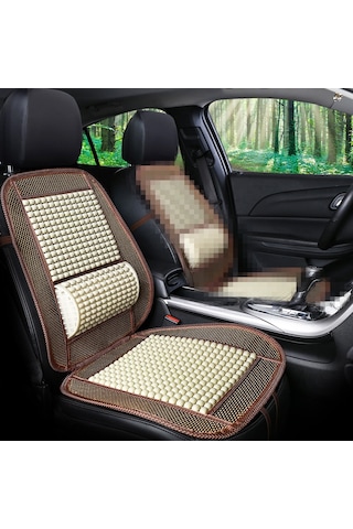 İmitasyon Ahşap Boncuk Yaz Araba Serin Koltuk Minderi Bej