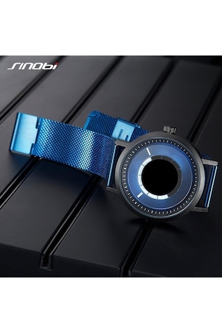 Yingfu Mavi Sınobı Moda Tasarımı Erkek Kuvars Kol Saatleri Adamın Örgü Kayışı Lüks Spor Hediyelik Saat Reloj Hombre Mavi