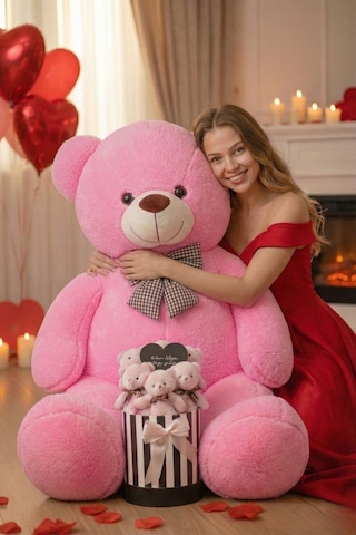 Kadınlar Günü Ne Özel: 90 Cm Peluş Ayı & Aynalı Mesajlı Pembe Silindir Ayıcık Buketi Romantik Sevgiliye Hediye Buket 83148953