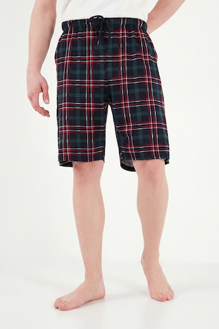 Buratti Pamuklu Regular Fit Bağlamalı Cepli Pijama Şort Erkek Şort 6574004 Yeşil