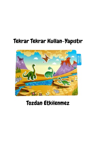 Lino Tekrar Kullanılabilen Sticker - Dinosaur World