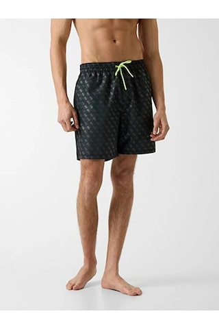 Guess F6gt26wg2a2wg2a2 Swimtrunk New 4g Log Erkek Şort Mayo Siyah