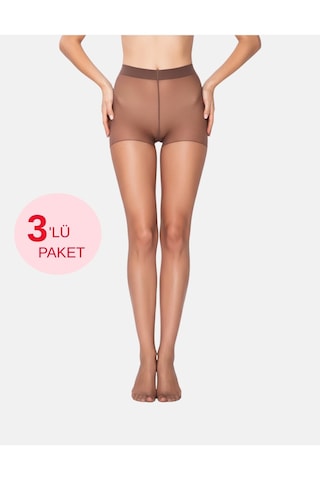 Alya Underwear Kadın Külotlu Çorap, Parlak İnce, 15 Denye, Fit, 3'lü Paket, Mürdüm Mürdüm 67