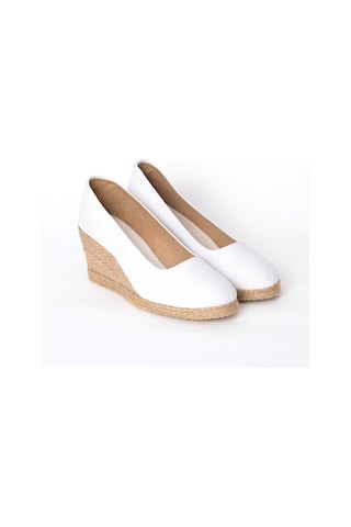 Star Tombis Beyaz Keten Espadril Dolgu Topuk