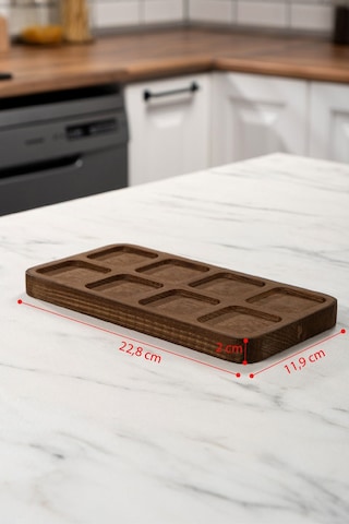 Mienda Home 8 Bölmeli Ahşap Baharatlık Standı Ahşap