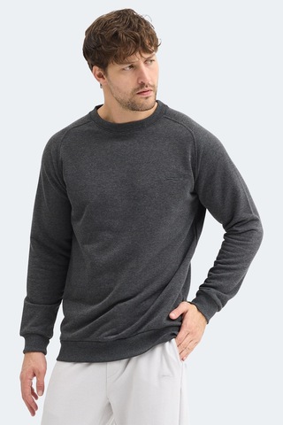Slazenger Nadav Erkek Koyu Gri Sweatshırt Koyu Gri