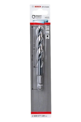 Bosch Impact Ctrl HSS 9.5x125mm Altıgen Şaftlı Spiral Matkap Ucu - 2608577130