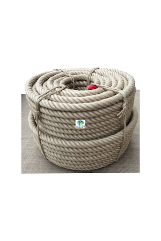 20 Mm Jüt Halat 5 Metre - Bükümlü - Kendir Halat -  Kanaviçe