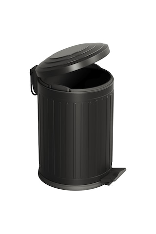 Aqua Bagno Midas Çöp Kovası -pedallı 12 Lt. , Mat Siyah Siyah