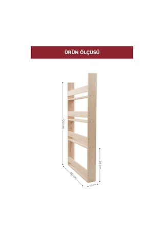 Ahşap Çocuk Odası Veya Mutfak İçin Kullanılabilir Çok Amaçlı Raf, Kitaplık 6103