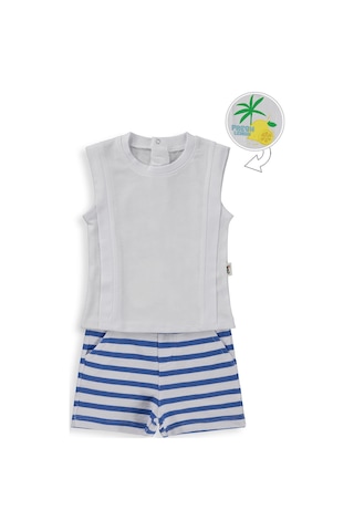 Civil Baby Fresh Lemon Baskılı 6-18 Ay Takım - Mavi Saks Mavi