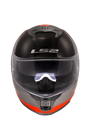 Ls2 Stream 2 Thunderbız Full Face Güneş Vizörlü Motosiklet Kaskı Gri - Turuncu