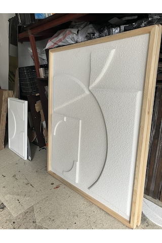 Dekoratif Minimal, 3d Kum Dokulu El Yapımı Soyut Tablo, Evinize Derinlik Katın-57501