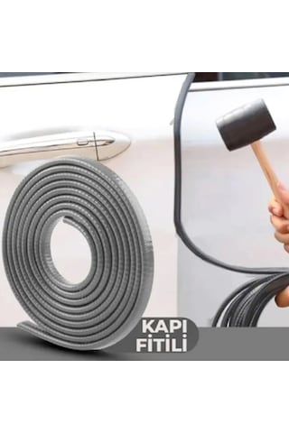 Araç Kapı Koruma Fitili Çarpma Çizilme Önleyici Fitil Gri 5 Metre