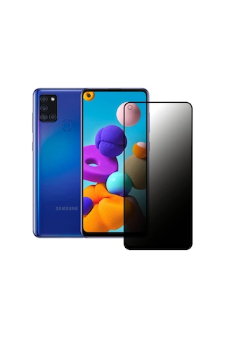 Samsung Galaxy A21s- Uyumlu Privacy Hayalet -gizli Temperli Cam Ekran Koruyucu - Anti Static Esd -hd