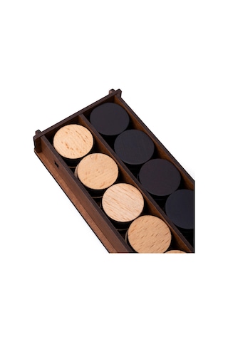 2 Numara Düz Ahşap Tavla Pulu Takımı