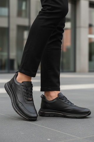MARCOMEN Siyah Hakiki Deri Bağcıklı Erkek Sneaker 152-22336 M Siyah