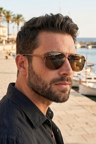 Di Caprio Dc3053brwn Kahverengi Modern Square Polarize Camlı Erkek Güneş Gözlüğü