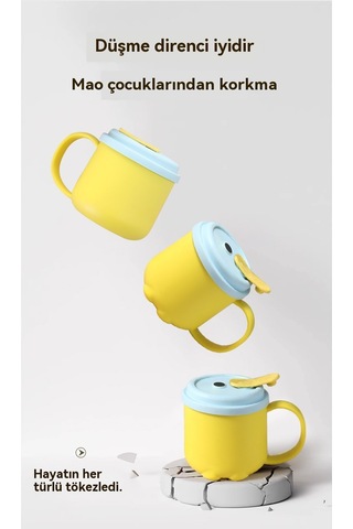 Aurora Çocuk Saplısu Bardağısilikonısıyalımem Kabıdüşmez Ve Sızdırmaz Mavisi Mavi