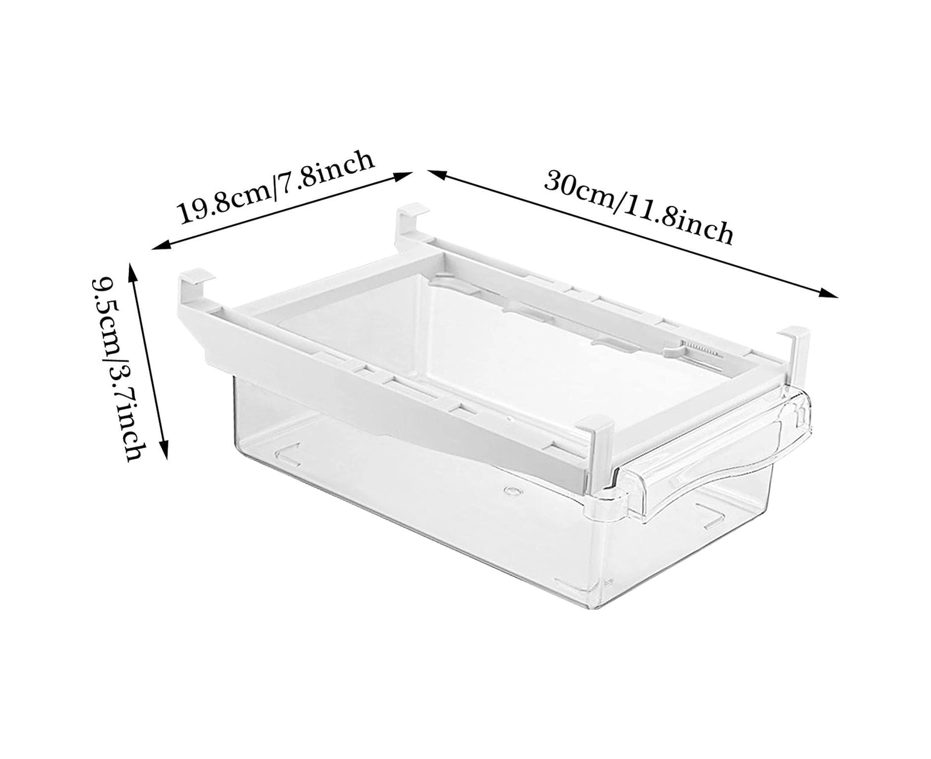 Yunboo Buzdolabı İçin Pp Materyal Transparan Seçmeli Çekmeli Dolap - Yiyecekleri Düzenle, Mekan Tasarruf Et, Kolay Erişim 30x16x8cm Şeffaf