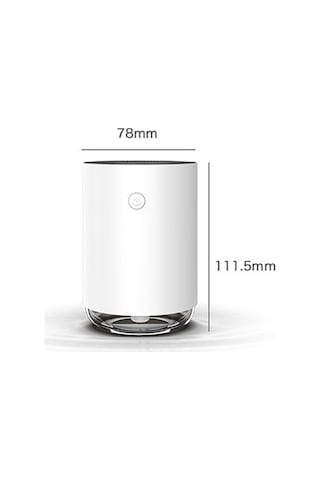 Novahub Portable Beyaz Stone Ultrasonic Humidifier, Night Light & Auto Shut-off, 220ml Capacity, Dc 5v, 111.5x78mm, 50g