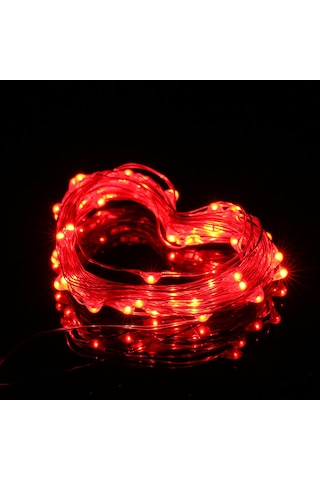 Ximistore9 Kırmızı Işıklı 30 Led'li 3 Metre Ip65 Su Geçirmez Pilli Lamba Zinciri - 4.5v 1.8w