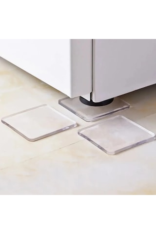 4 Adet Silikon Şeffaf Zemin Koruyucu Kaydırmaz Dayanıklı Ped Halı Kayma Önleyici