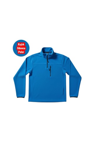 Eren Style %100 Cotton Pamuklu Kışlık Oduncu Polar Kadın- Erkek Mavi