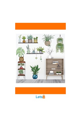 Tropikal Bitkiler Duvar Stickerı 90x35 Cm Pvc 9 Adet Çok Renkli