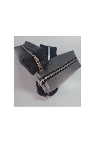 Kalemlik 3lü Set/paket Organizer Makyaj Çok Amaçlı Pinterest Okula Dönüş Çantası Tek Bölmeli Dark Denim Mix