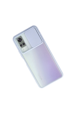 Cosmotex Newface Vivo Y53s Kılıf Palm Buzlu Kamera Sürgülü Silikon - Lila
