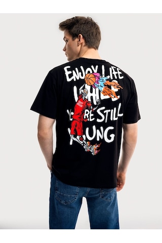 LOFT Loose Fit Erkek Tshirt K.kol Lf2035159 Q1.v1 Siyah