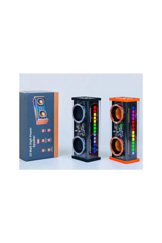 Jenerik Şeffaf Mecha Müzik Tws Stereo Rgb İşıklı Hoparlör Kablosuz Bluetooth 5.0 Taşınabilir Hoparlö