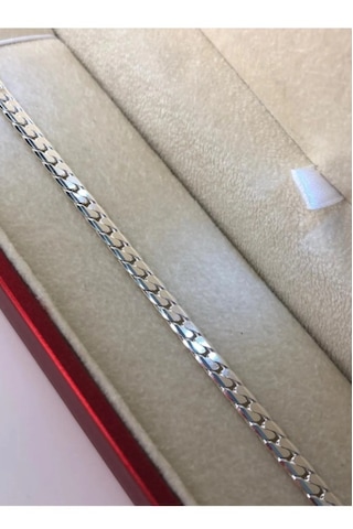 Erkek Gümüş Bileklik - 4mm Ezme Gurmet Italy Işıklı Kutuda