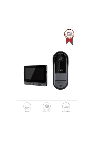 Torima Cmr-25 Siyah Akıllı Su Geçirmez Kablosuz Kapı Zili